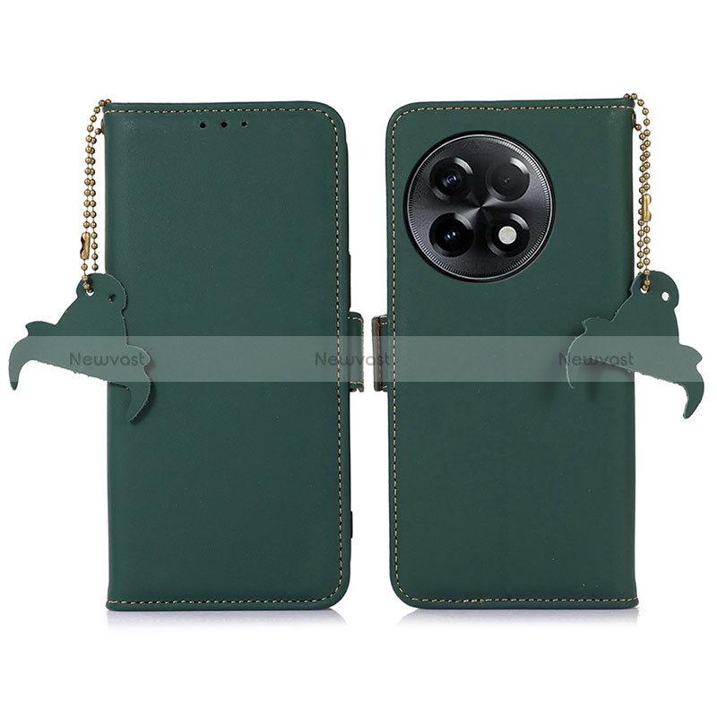 Leather Case Stands Flip Cover Holder A11D for OnePlus 11R 5G Green