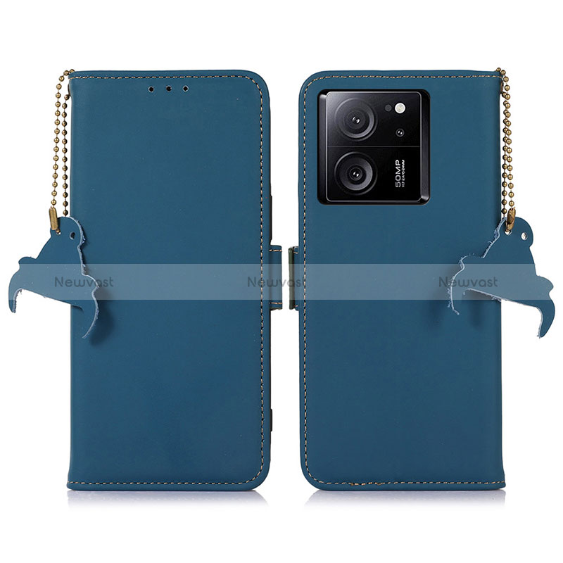 Leather Case Stands Flip Cover Holder A11D for Xiaomi Mi 13T 5G Blue