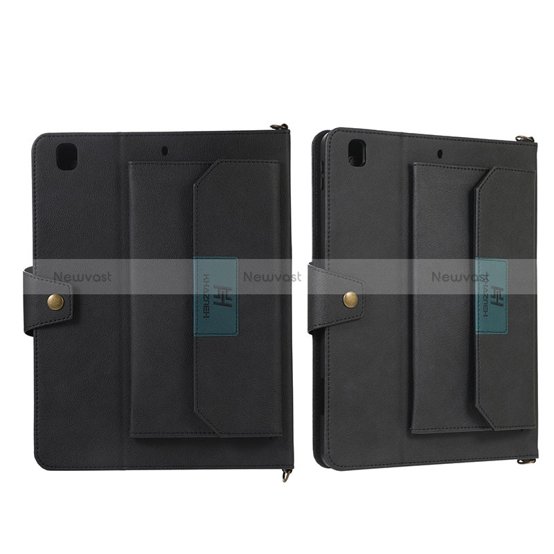 Leather Case Stands Flip Cover Holder AD1 for Apple iPad 10.2 (2019) Black