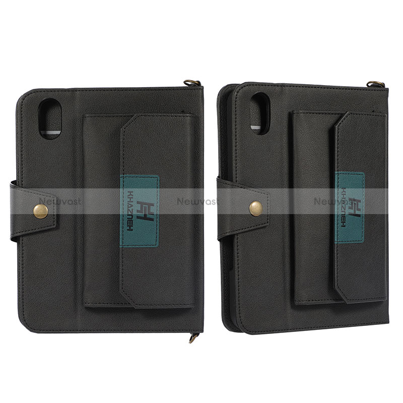 Leather Case Stands Flip Cover Holder AD1 for Apple iPad Mini 6 Black