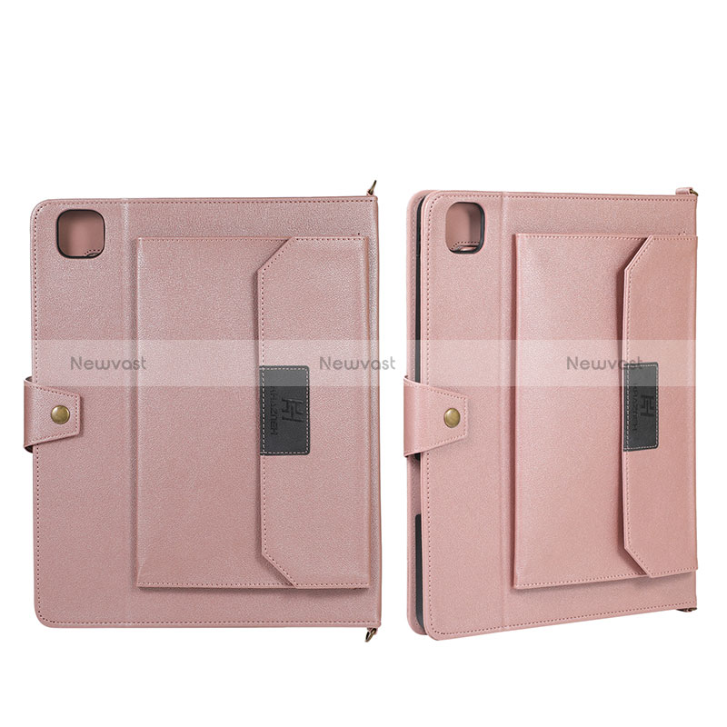 Leather Case Stands Flip Cover Holder AD1 for Apple iPad Pro 11 (2020) Rose Gold