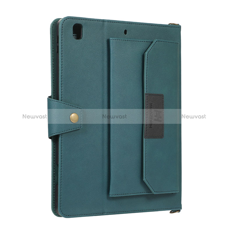 Leather Case Stands Flip Cover Holder AD1 for Apple New iPad 9.7 (2017) Green