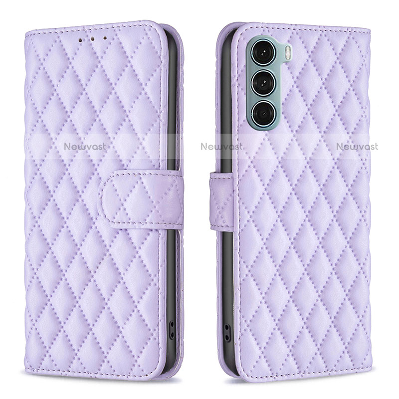 Leather Case Stands Flip Cover Holder B01F for Motorola Moto Edge S30 5G Purple