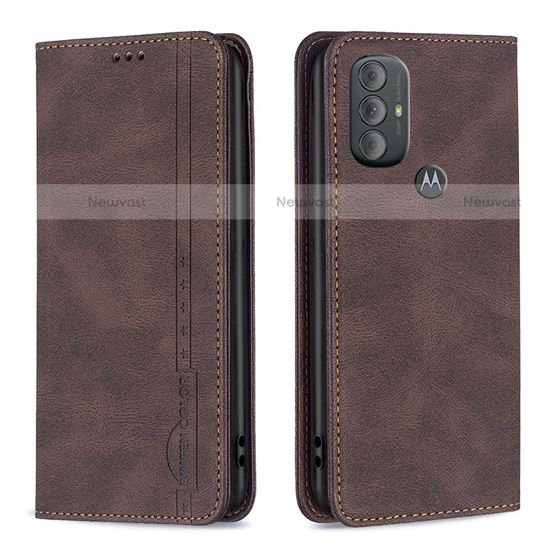 Leather Case Stands Flip Cover Holder B01F for Motorola Moto G Play (2023)