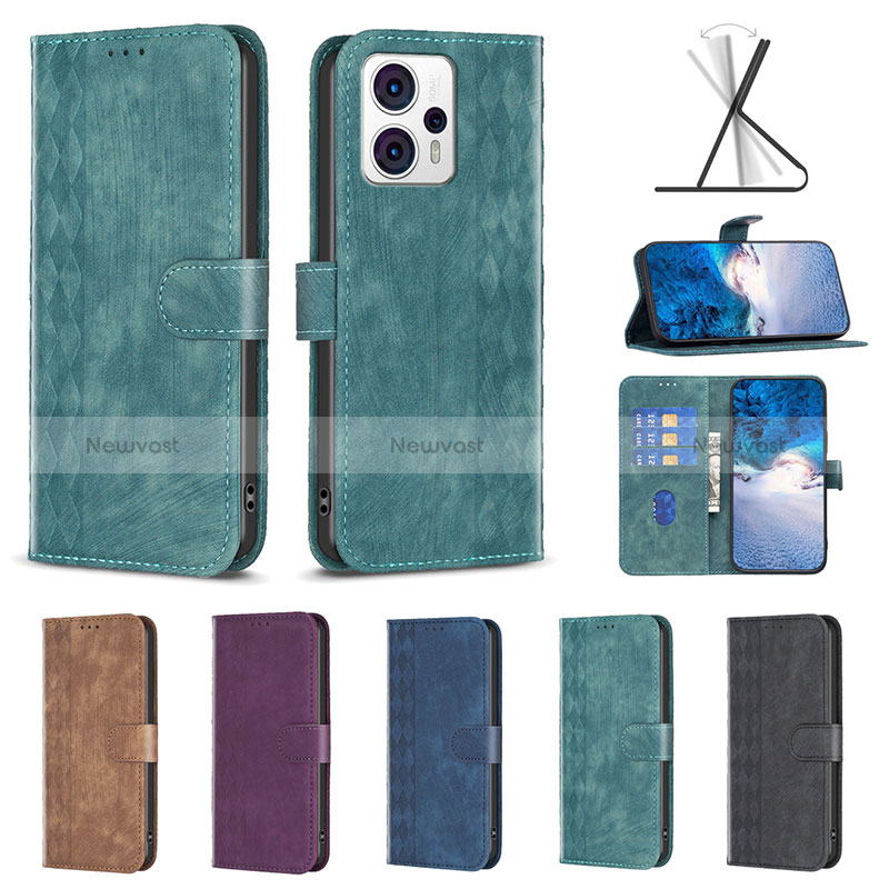 Leather Case Stands Flip Cover Holder B01F for Motorola Moto G23