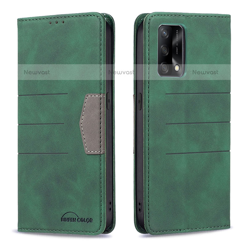 Leather Case Stands Flip Cover Holder B01F for Oppo A74 4G