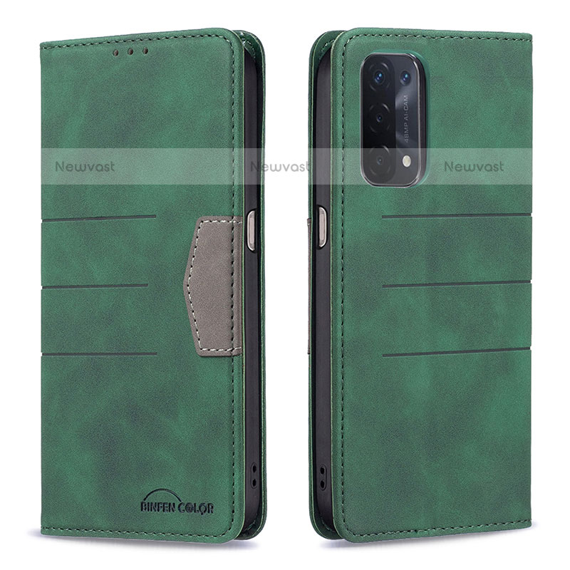 Leather Case Stands Flip Cover Holder B01F for Oppo A93 5G