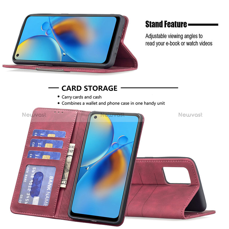 Leather Case Stands Flip Cover Holder B01F for Oppo F19