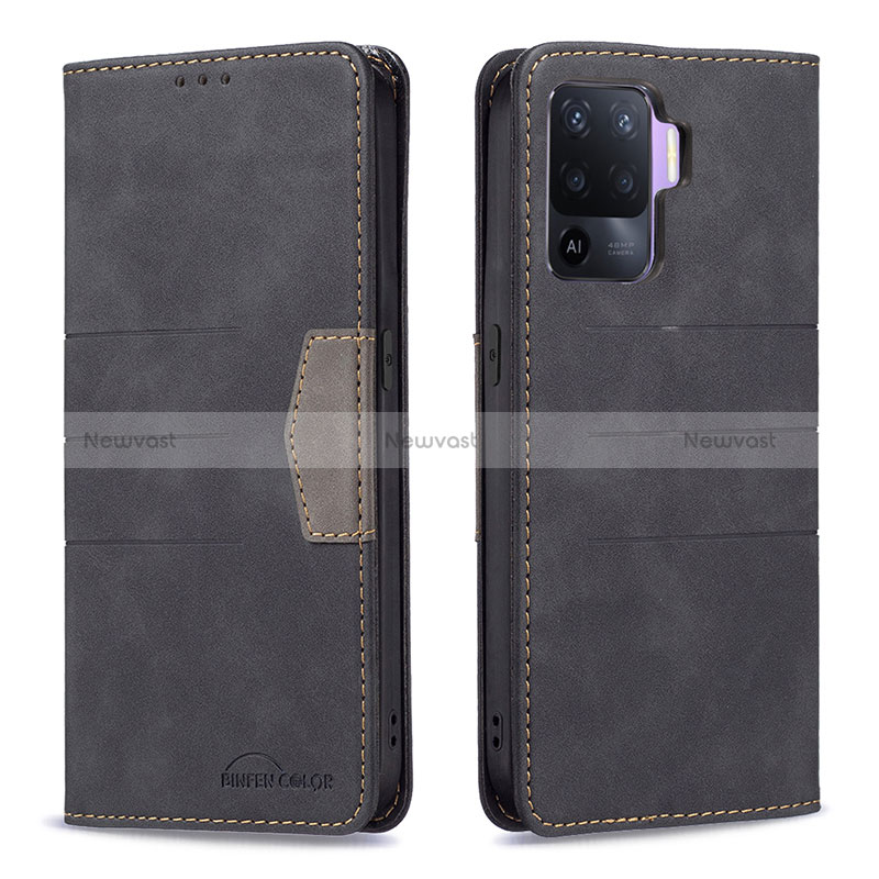 Leather Case Stands Flip Cover Holder B01F for Oppo Reno5 F