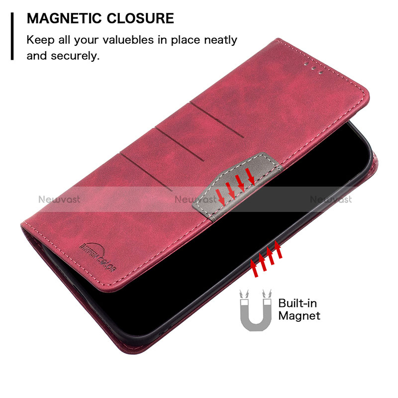 Leather Case Stands Flip Cover Holder B01F for Oppo Reno5 Lite