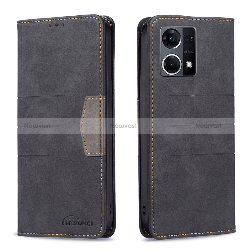 Leather Case Stands Flip Cover Holder B01F for Oppo Reno7 4G