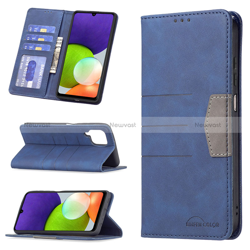 Leather Case Stands Flip Cover Holder B01F for Samsung Galaxy A22 4G