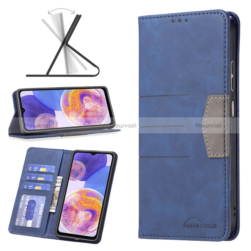 Leather Case Stands Flip Cover Holder B01F for Samsung Galaxy A23 4G