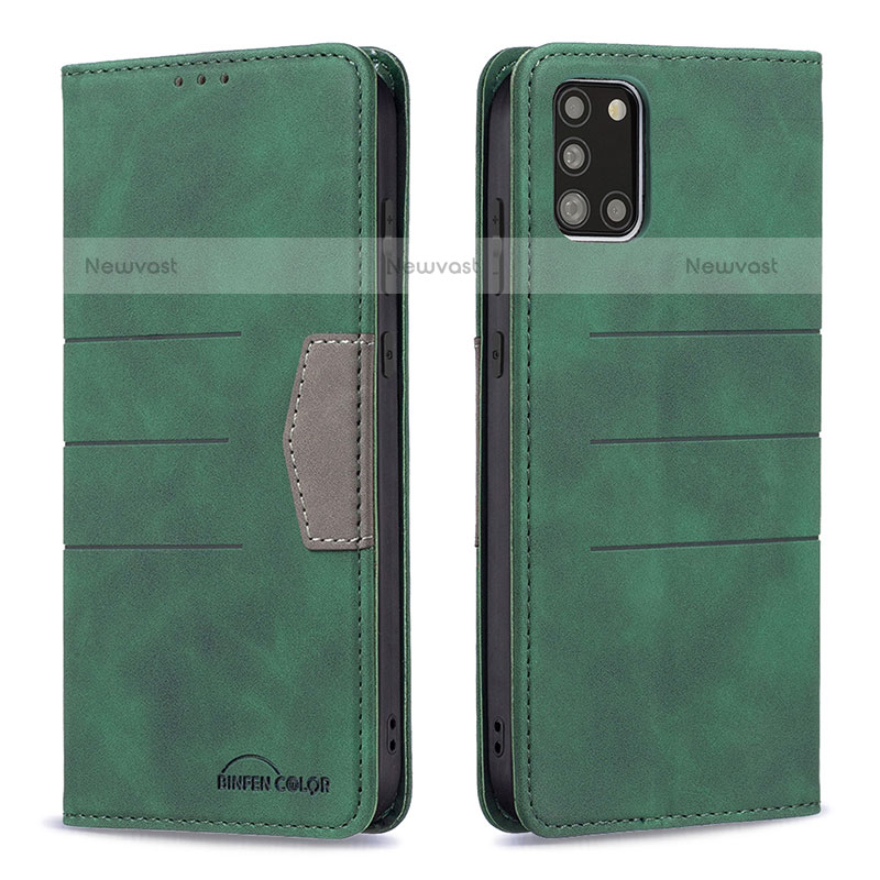 Leather Case Stands Flip Cover Holder B01F for Samsung Galaxy A31 Green