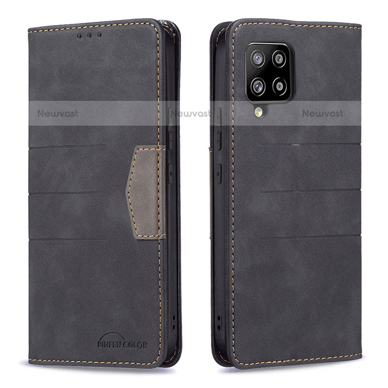 Leather Case Stands Flip Cover Holder B01F for Samsung Galaxy A42 5G Black