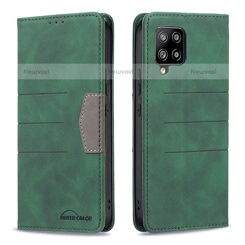 Leather Case Stands Flip Cover Holder B01F for Samsung Galaxy A42 5G Green