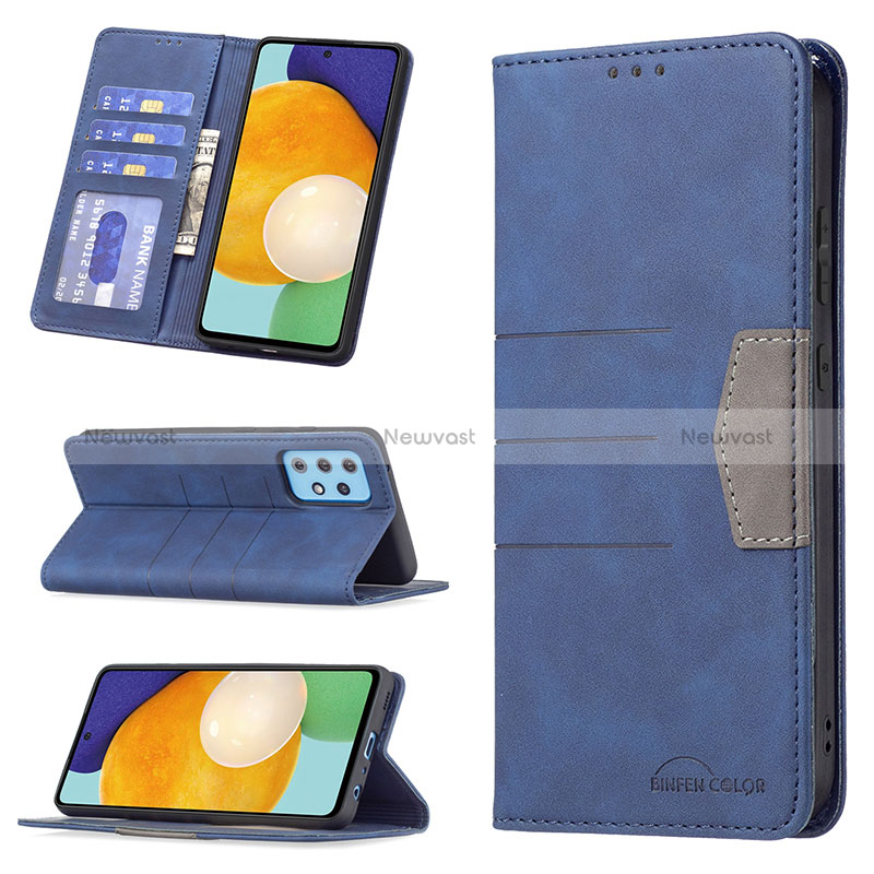 Leather Case Stands Flip Cover Holder B01F for Samsung Galaxy A52 4G