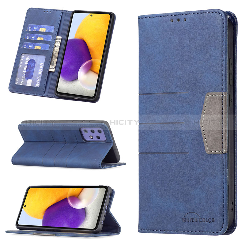 Leather Case Stands Flip Cover Holder B01F for Samsung Galaxy A72 4G