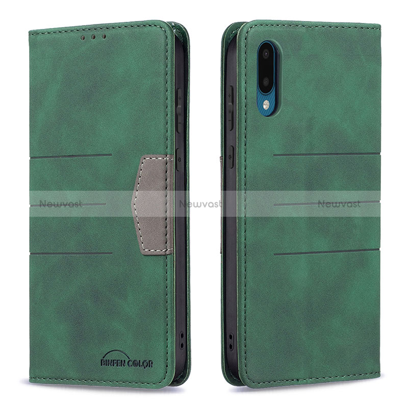 Leather Case Stands Flip Cover Holder B01F for Samsung Galaxy M02