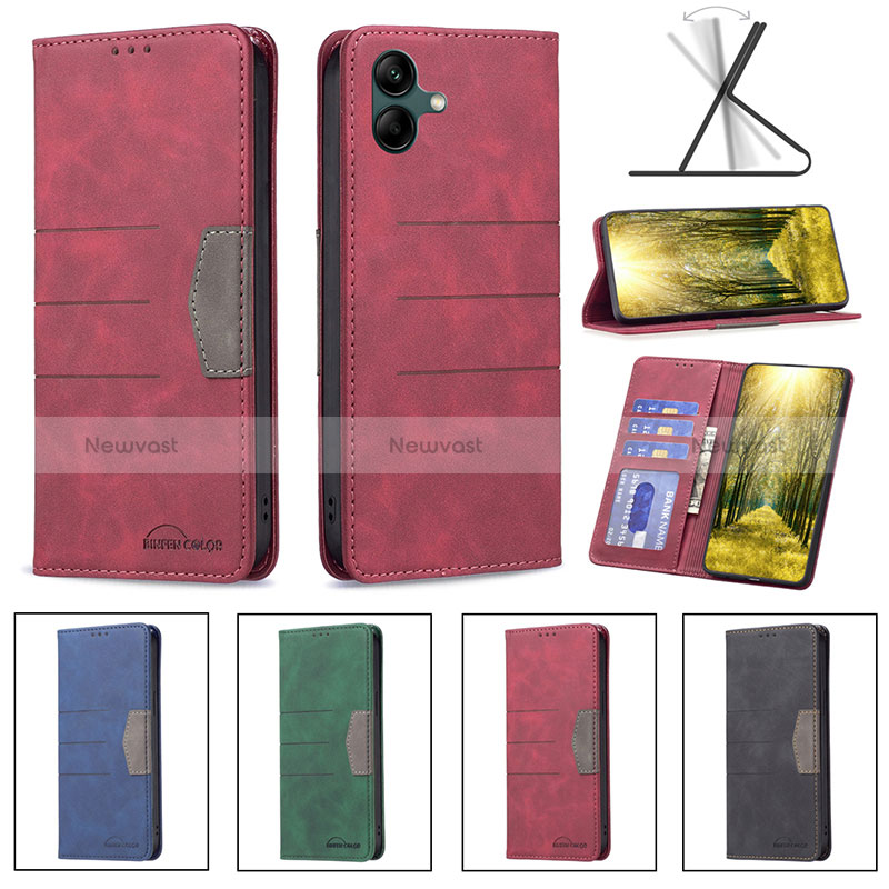 Leather Case Stands Flip Cover Holder B01F for Samsung Galaxy M04