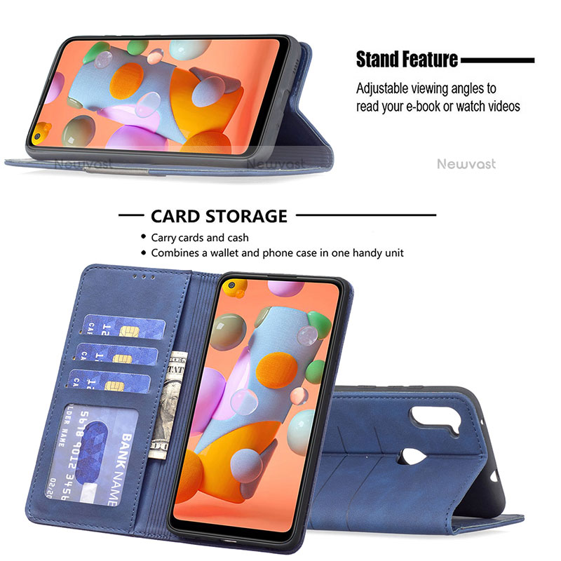 Leather Case Stands Flip Cover Holder B01F for Samsung Galaxy M11