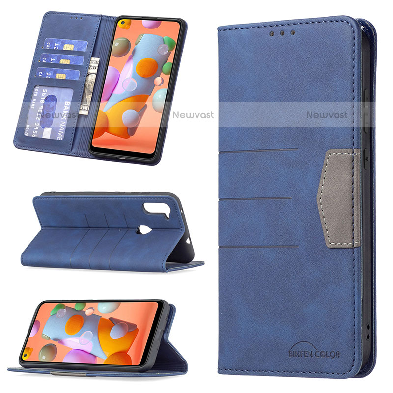 Leather Case Stands Flip Cover Holder B01F for Samsung Galaxy M11