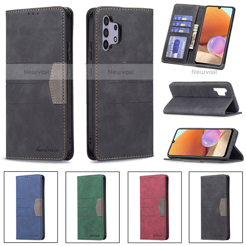 Leather Case Stands Flip Cover Holder B01F for Samsung Galaxy M32 5G