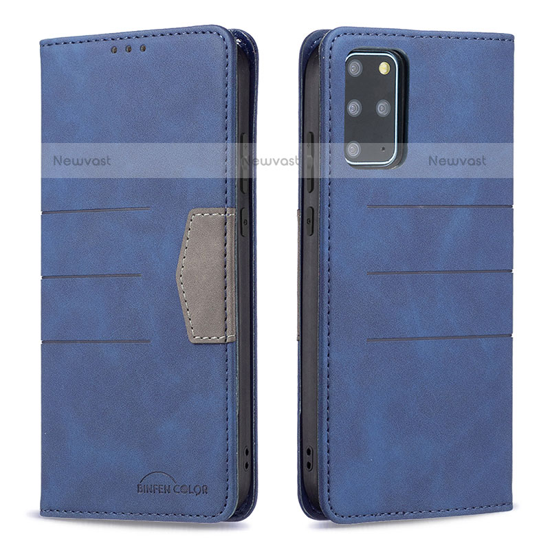 Leather Case Stands Flip Cover Holder B01F for Samsung Galaxy S20 Plus 5G Blue