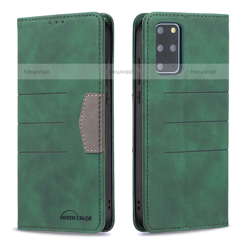 Leather Case Stands Flip Cover Holder B01F for Samsung Galaxy S20 Plus 5G Green