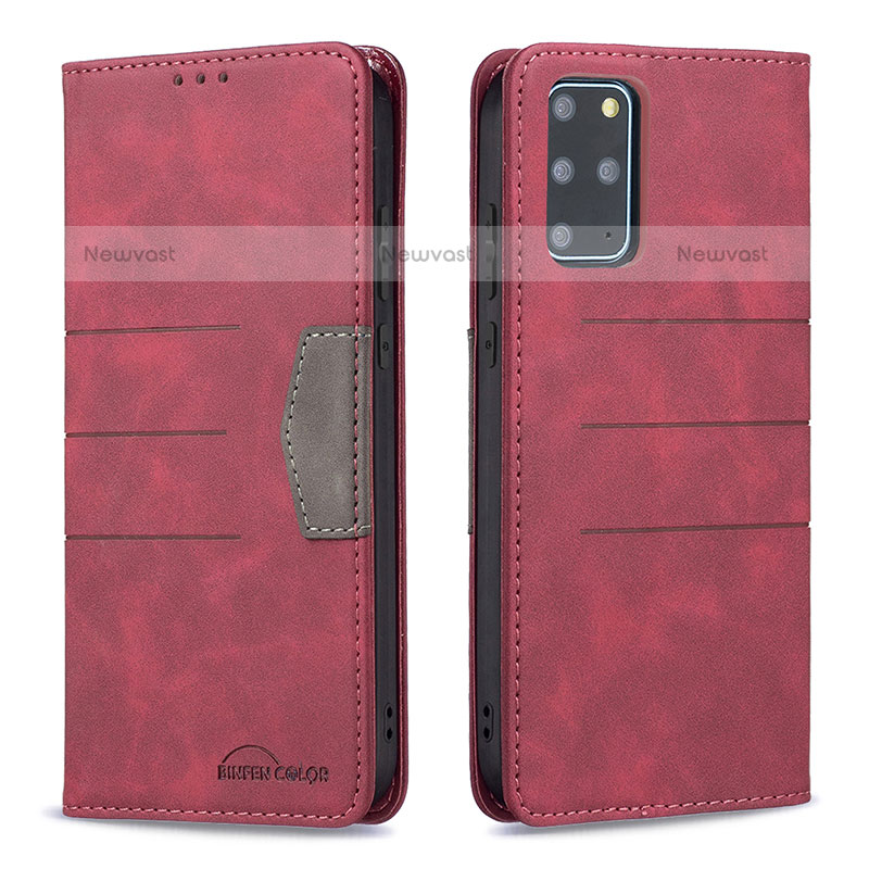 Leather Case Stands Flip Cover Holder B01F for Samsung Galaxy S20 Plus 5G Red