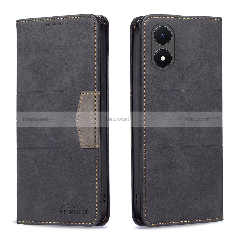 Leather Case Stands Flip Cover Holder B01F for Vivo Y02S