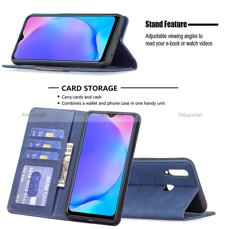 Leather Case Stands Flip Cover Holder B01F for Vivo Y11