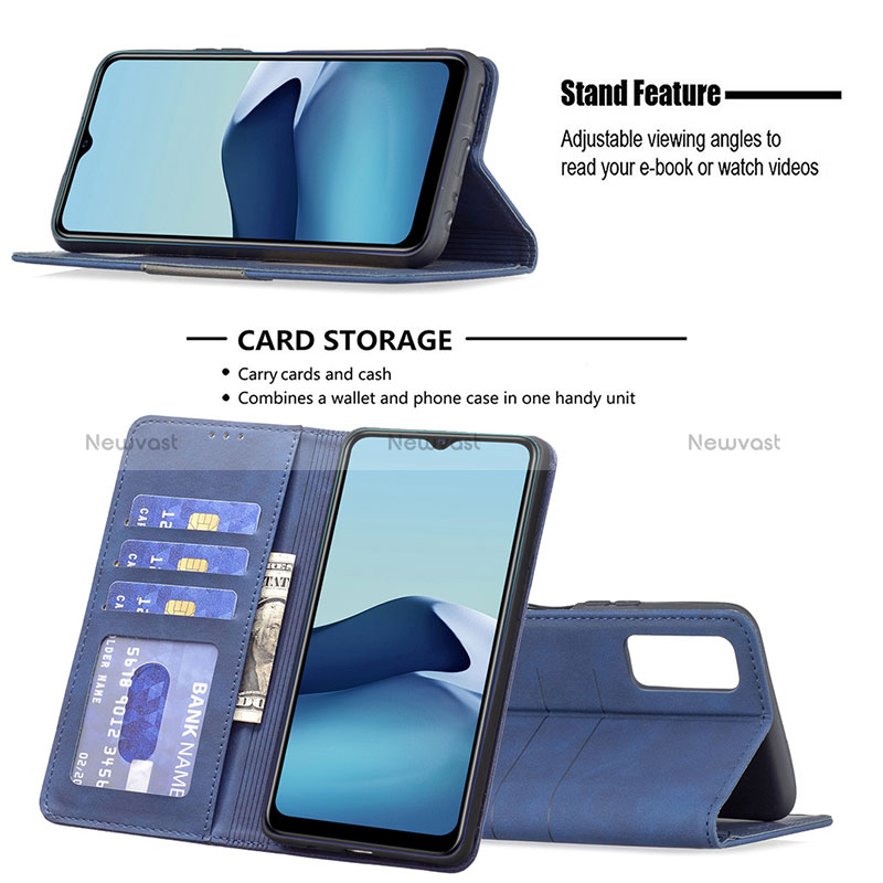 Leather Case Stands Flip Cover Holder B01F for Vivo Y12A