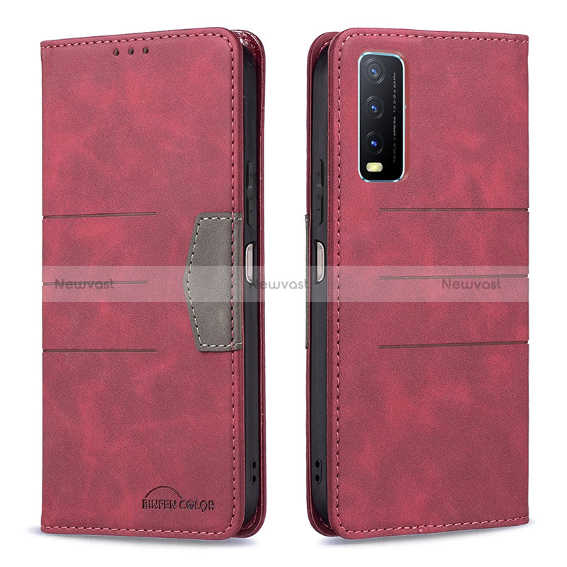 Leather Case Stands Flip Cover Holder B01F for Vivo Y12G