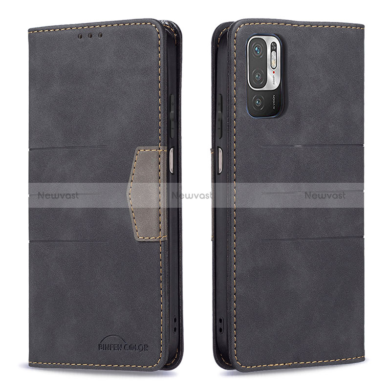 Leather Case Stands Flip Cover Holder B01F for Xiaomi Redmi Note 10 5G