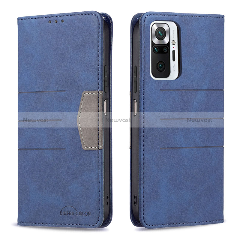 Leather Case Stands Flip Cover Holder B01F for Xiaomi Redmi Note 10 Pro 4G