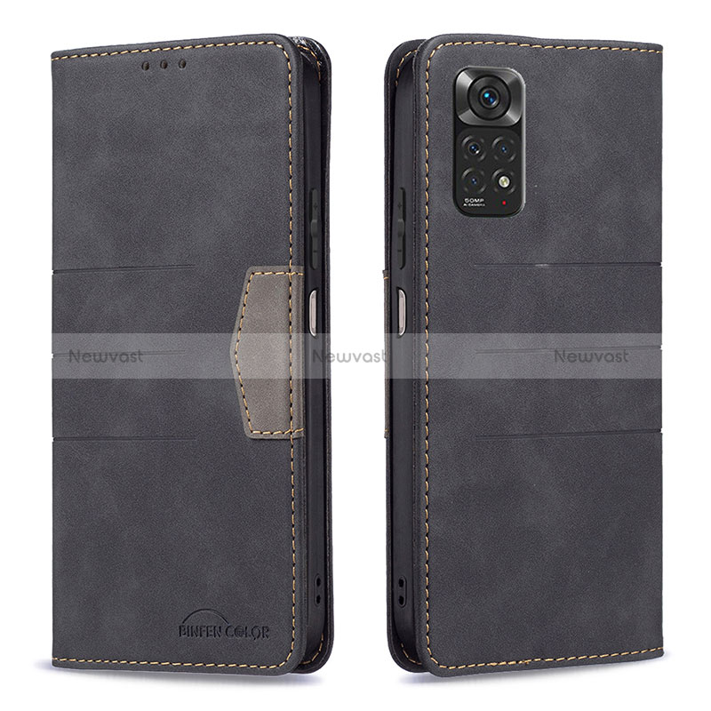 Leather Case Stands Flip Cover Holder B01F for Xiaomi Redmi Note 11 4G (2022)