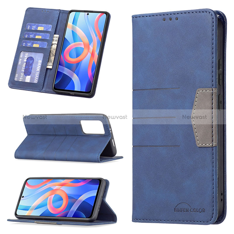 Leather Case Stands Flip Cover Holder B01F for Xiaomi Redmi Note 11 5G