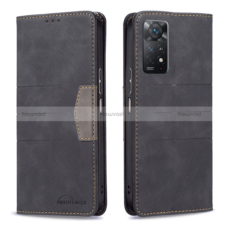 Leather Case Stands Flip Cover Holder B01F for Xiaomi Redmi Note 11 Pro 4G