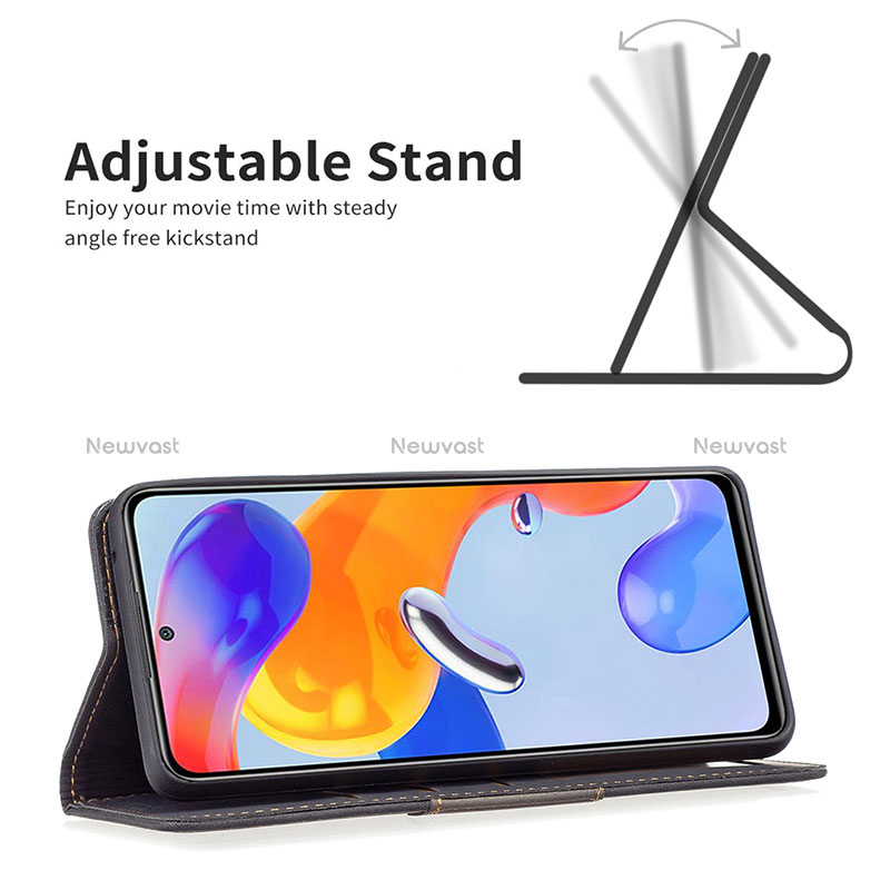 Leather Case Stands Flip Cover Holder B01F for Xiaomi Redmi Note 11 Pro 5G