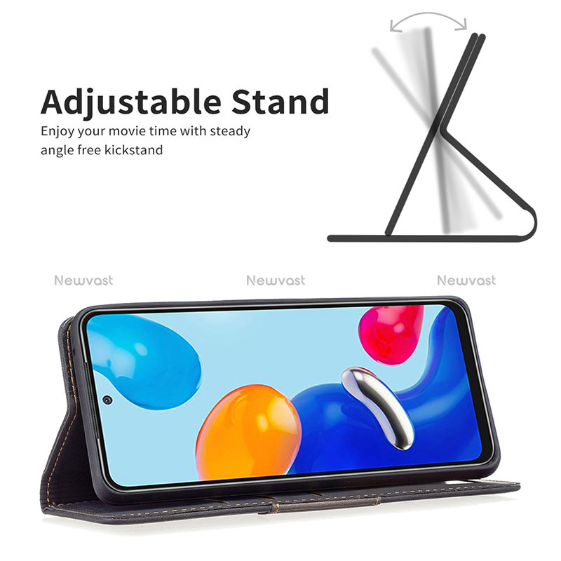 Leather Case Stands Flip Cover Holder B01F for Xiaomi Redmi Note 11S 4G