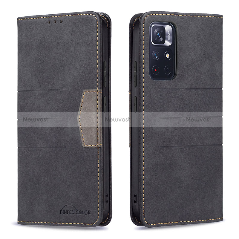 Leather Case Stands Flip Cover Holder B01F for Xiaomi Redmi Note 11T 5G