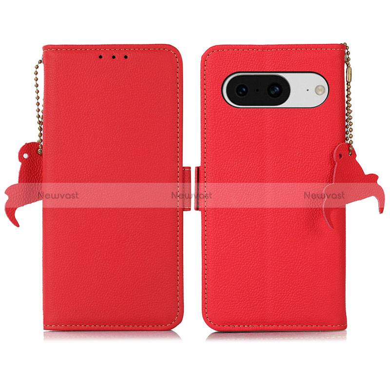 Leather Case Stands Flip Cover Holder B01H for Google Pixel 8 5G Red