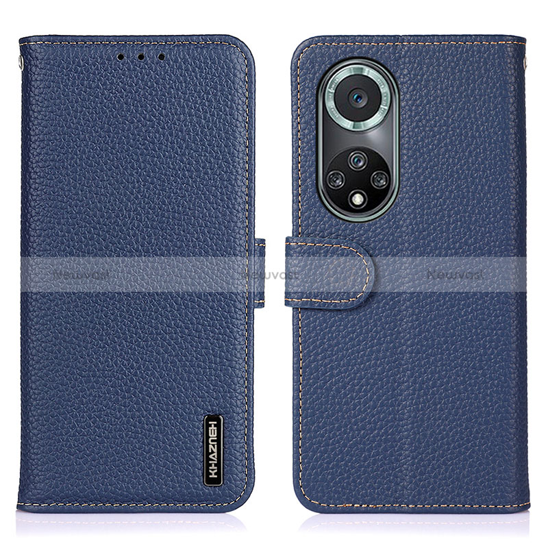 Leather Case Stands Flip Cover Holder B01H for Huawei Nova 9 Pro Blue