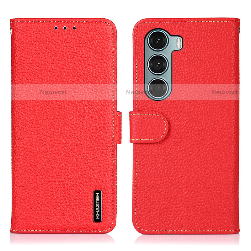 Leather Case Stands Flip Cover Holder B01H for Motorola Moto Edge S30 5G Red