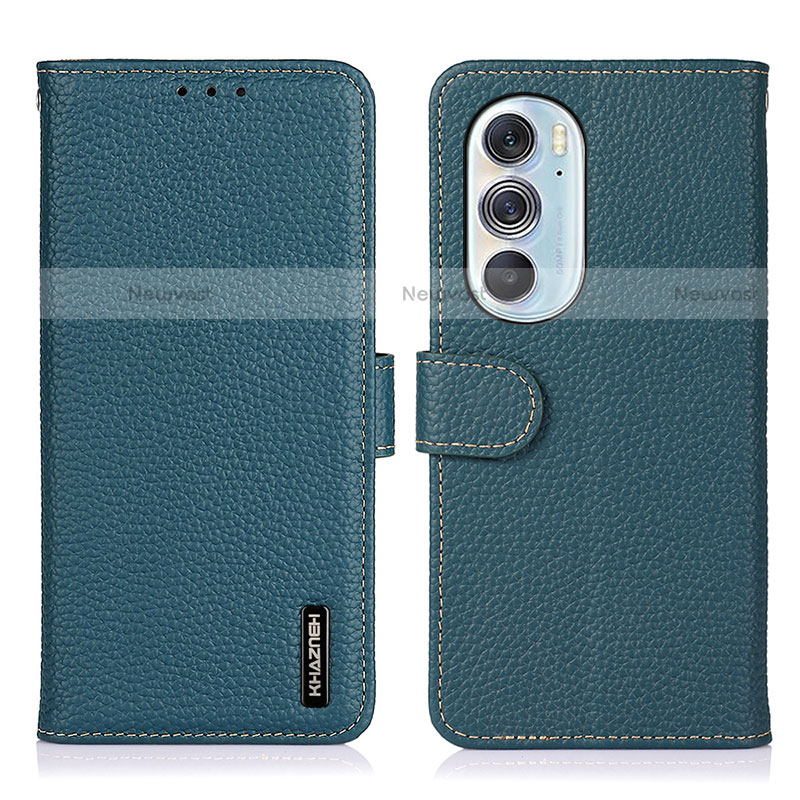 Leather Case Stands Flip Cover Holder B01H for Motorola Moto Edge X30 5G Green