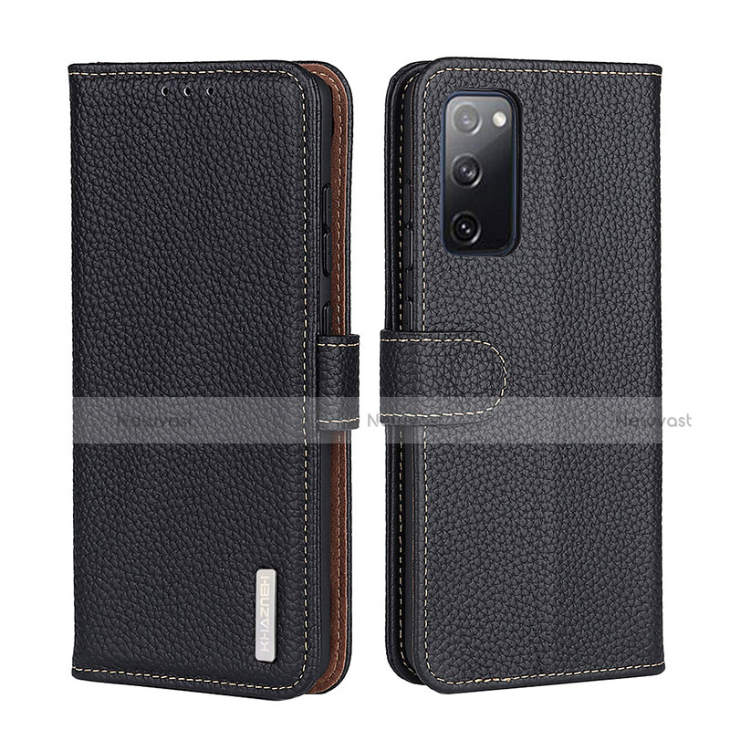 Leather Case Stands Flip Cover Holder B01H for Motorola Moto G Stylus (2021) Black