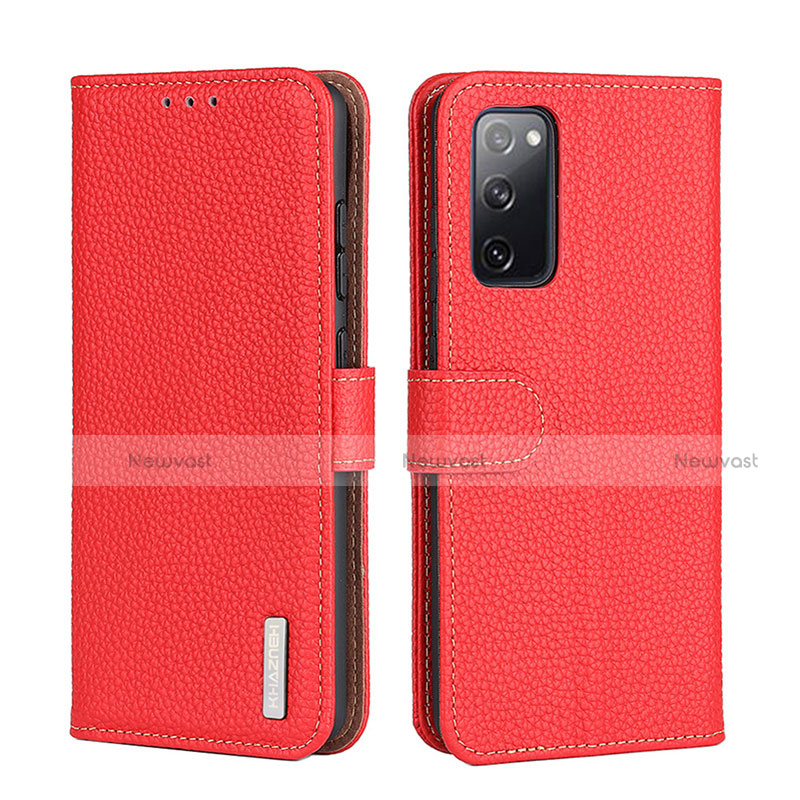 Leather Case Stands Flip Cover Holder B01H for Motorola Moto G Stylus (2021) Red