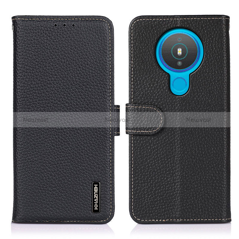 Leather Case Stands Flip Cover Holder B01H for Nokia 1.4 Black