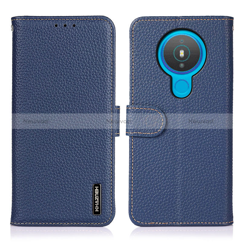Leather Case Stands Flip Cover Holder B01H for Nokia 1.4 Blue